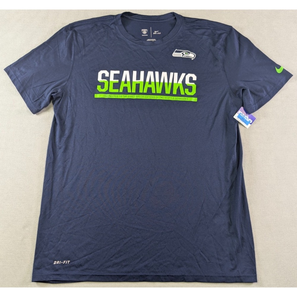 Seattle Seahawks Shirt Mens Large Blue Nike Dri-Fit Training New NFL Football